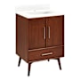 Signature Hardware Novak 24" Single Vanity Set with Mahogany Cabinet and Rectangular Porcelain Sink - Single Faucet Hole True Walnut / Feathered White