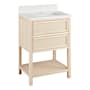 Signature Hardware Robertson 24" Freestanding Poplar Single Basin Vanity Set with Cabinet, Vanity Top, and Rectangular Undermount Sink - Single Faucet Hole Unfinished / Arctic White