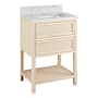 Signature Hardware Robertson 24" Freestanding Poplar Single Basin Vanity Set with Cabinet, Vanity Top, and Rectangular Undermount Sink - Single Faucet Hole Unfinished / Carrara Marble