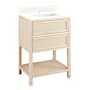 Signature Hardware Robertson 24" Freestanding Poplar Single Basin Vanity Set with Cabinet, Vanity Top, and Rectangular Undermount Sink - Single Faucet Hole Unfinished / Feathered White