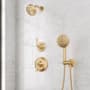 Signature Hardware Provincetown Pressure Balanced Shower System with Shower Head, Hand Shower, Shower Arm, Hose, and Valve Trim Brushed Gold