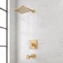 Signature Hardware Hibiscus Pressure Balanced Shower System with Shower Head, Tub Spout, Shower Arm, and Valve Trim Brushed Gold