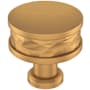 Signature Hardware Lazzara 1-1/4 Inch Hammered Mushroom Cabinet Knob Brushed Gold