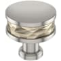 Signature Hardware Lazzara 1-1/4 Inch Hammered Mushroom Cabinet Knob Golden Champagne / Satin Nickel