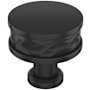 Signature Hardware Lazzara 1-1/4 Inch Hammered Mushroom Cabinet Knob Matte Black