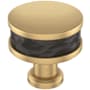 Signature Hardware Lazzara 1-1/4 Inch Hammered Mushroom Cabinet Knob Matte Black / Champagne Bronze