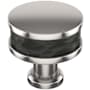 Signature Hardware Lazzara 1-1/4 Inch Hammered Mushroom Cabinet Knob Matte Black / Polished Nickel