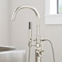 Signature Hardware Gunther Floor Mounted Tub Filler Faucet - Includes Hand Shower Polished Nickel