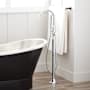 Signature Hardware Lentz Floor Mounted Tub Filler Faucet - Includes Knob Handle, Hand Shower, Valve Included Chrome