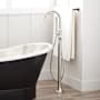 Signature Hardware Lentz Floor Mounted Tub Filler Faucet - Includes Knob Handle, Hand Shower, Valve Included Brushed Nickel