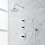 Signature Hardware Lexia Thermostatic Shower System with Rainfall Shower Head, Hand Shower, Shower Arm, Hose, and Valve Trim - Rough-In Valve Included Chrome