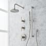 Signature Hardware Lexia Thermostatic Shower System with Rainfall Shower Head, Hand Shower, Slide Bar, Shower Arm, Hose, and Valve Trim - Rough-In Valve Included Brushed Nickel
