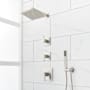 Signature Hardware Hibiscus Thermostatic Shower System with Rainfall Shower Head, Hand Shower, Shower Arm, Hose, and Valve Trim - Rough-In Valve Included Brushed Nickel