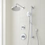 Signature Hardware Beasley Pressure Balanced Shower System with Rain Shower Head, Slide Bar, Hand Shower, Hose, Valve Trim and Diverter - Accufit Rough-In Valve Included Chrome
