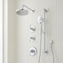 Signature Hardware Beasley Thermostatic Shower System with Rainfall Shower Head, Slide Bar, Hand Shower, Hose, Valve Trim and Diverter - Rough-In Valve Included Chrome