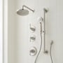 Signature Hardware Beasley Thermostatic Shower System with Rainfall Shower Head, Slide Bar, Hand Shower, Hose, Valve Trim and Diverter - Rough-In Valve Included Brushed Nickel