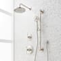 Signature Hardware Elita Pressure Balanced Shower System with Rainfall Shower Head, Lever Handles, Slide Bar, Hand Shower, Hose, Valve Trim and Diverter - Accufit Rough-In Valve Included Polished Nickel