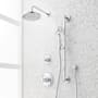 Signature Hardware Elita Pressure Balanced Shower System with Rainfall Shower Head, Cross Handles, Slide Bar, Hand Shower, Hose, Valve Trim and Diverter - Accufit Rough-In Valve Included Chrome