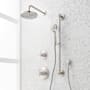 Signature Hardware Elita Pressure Balanced Shower System with Rainfall Shower Head, Cross Handles, Slide Bar, Hand Shower, Hose, Valve Trim and Diverter - Accufit Rough-In Valve Included Brushed Nickel