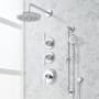 Signature Hardware Elita Thermostatic Shower System with Rainfall Shower Head, Hand Shower, Slide Bar, Shower Arm, Hose, and Valve Trim - Rough-In Valve Included Chrome