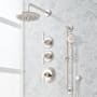 Signature Hardware Elita Thermostatic Shower System with Rainfall Shower Head, Hand Shower, Slide Bar, Shower Arm, Hose, and Valve Trim - Rough-In Valve Included Polished Nickel