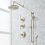 Signature Hardware Elita Thermostatic Shower System with Rainfall Shower Head, Hand Shower, Slide Bar, Shower Arm, Hose, and Valve Trim - Rough-In Valve Included Brushed Nickel