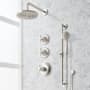 Signature Hardware Elita Thermostatic Shower System with Rainfall Shower Head, Hand Shower, Slide Bar, Shower Arm, Hose, and Valve Trim - Rough-In Valve Included Brushed Nickel