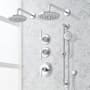 Signature Hardware Elita Thermostatic Shower System with Dual Rainfall Shower Heads, Hand Shower, Slide Bar, Shower Arm, Hose, and Valve Trim - Rough-In Valve Included Chrome