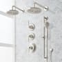 Signature Hardware Elita Thermostatic Shower System with Dual Rainfall Shower Heads, Hand Shower, Slide Bar, Shower Arm, Hose, and Valve Trim - Rough-In Valve Included Brushed Nickel