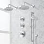 Signature Hardware Elita Thermostatic Shower System with Dual Rainfall Shower Heads, Hand Shower, Slide Bar, Shower Arm, Hose, and Valve Trim - Rough-In Valve Included Chrome