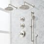 Signature Hardware Elita Thermostatic Shower System with Dual Rainfall Shower Heads, Hand Shower, Slide Bar, Shower Arm, Hose, and Valve Trim - Rough-In Valve Included Brushed Nickel