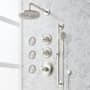 Signature Hardware Elita Thermostatic Shower System with Rainfall Shower Head, Hand Shower, Slide Bar, Bodysprays, Shower Arm, Hose, and Valve Trim - Rough-In Valve Included Brushed Nickel