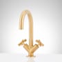 Signature Hardware Vassor 1.2 GPM Single Hole Bathroom Faucet with Pop-Up Drain Assembly Brushed Gold