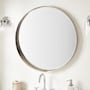 Signature Hardware Palora 30-1/8" Diameter Geometrics Circular Steel Framed Bathroom Wall Mirror Polished Nickel