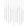 Sonneman Constellation 36" Wide LED Linear Pendant with White Optical Acrylic Shades and 120" Cable - 2700K Espresso Black