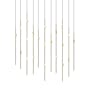 Sonneman Constellation 36" Wide LED Linear Pendant with White Optical Acrylic Shades and 120" Cable - 2700K Satin Brass