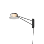Sonneman Ray 6" Tall LED Short Wall Sconce Satin Black / Smoked Etched