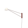 Sonneman Ray 9" Tall LED Long Wall Sconce Oxide Red / Opal White