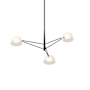 Sonneman Ray 36" Wide LED Round Chandelier Satin Black / Opal White