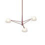 Sonneman Ray 36" Wide LED Round Chandelier Oxide Red / Opal White