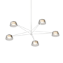 Sonneman Ray 45" Wide LED Round Chandelier Warm Gray / Smoked Etched