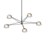 Sonneman Ray 45" Wide LED Round Chandelier Satin Black / Smoked Etched