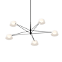 Sonneman Ray 45" Wide LED Round Chandelier Satin Black / Opal White