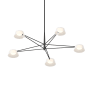 Sonneman Ray 45" Wide LED Round Chandelier Satin Black / Opal White