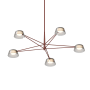 Sonneman Ray 45" Wide LED Round Chandelier Oxide Red / Smoked Etched