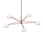 Sonneman Ray 45" Wide LED Round Chandelier Oxide Red / Opal White