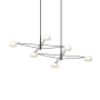 Sonneman Ray 68" Wide LED Linear Chandelier Satin Black / Opal White
