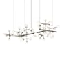 Sonneman Nebula 19 Light 96" Wide LED Abstract Chandelier Satin Nickel