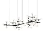 Sonneman Nebula 19 Light 96" Wide LED Abstract Chandelier Satin Black