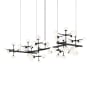 Sonneman Nebula 19 Light 96" Wide LED Abstract Chandelier Satin Black
